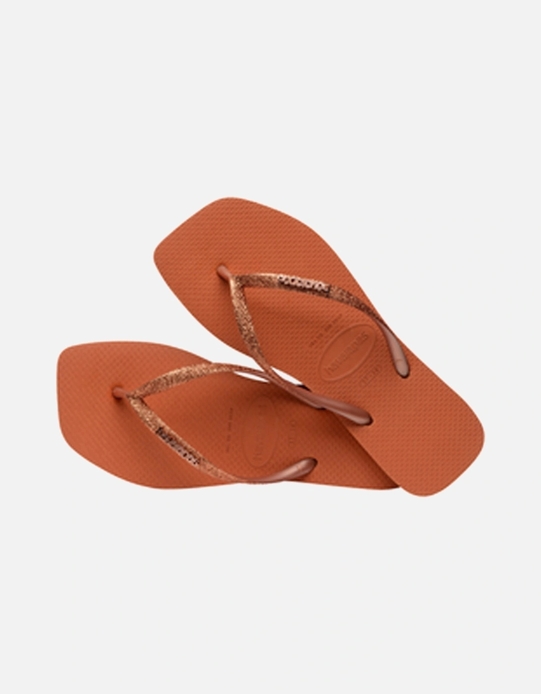 Women's Square Glitter Flip Flop Cerrado Orange