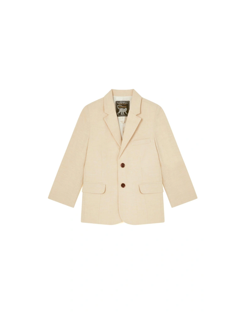 Boys Smart Pocket Detail Blazer - Stone