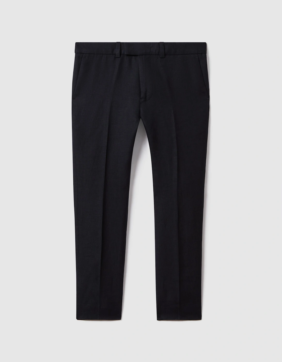 Slim Fit Linen Adjustable Trousers, 2 of 1