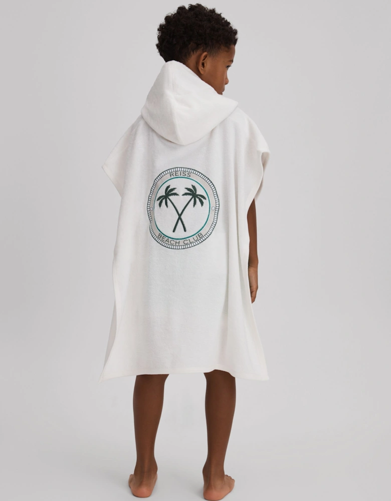Cotton Blend Hooded Poncho