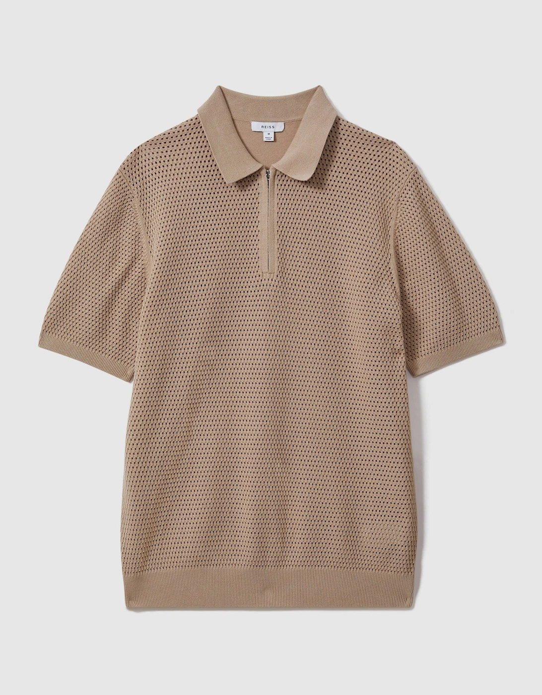 Cotton Blend Textured Half Zip Polo Shirt, 2 of 1