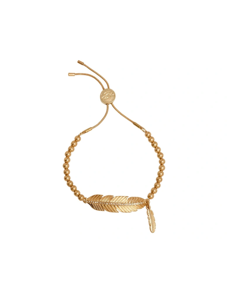 Gold 'Pave Feather' Friendship Bracelet