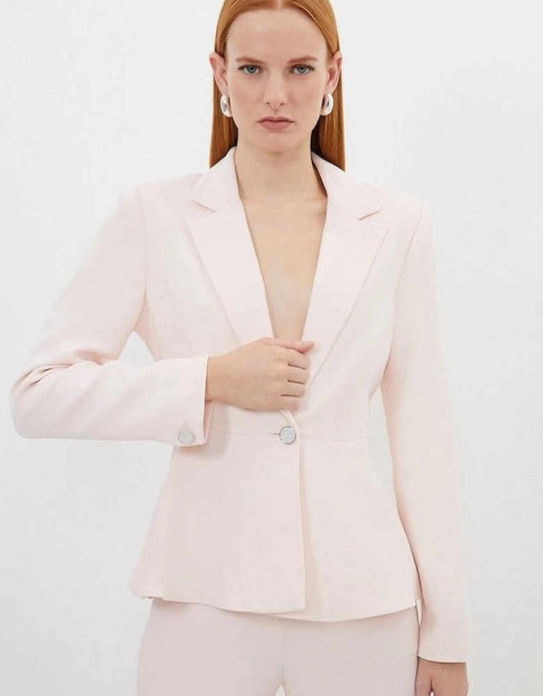 Compact Viscose Tailored Peplum Blazer