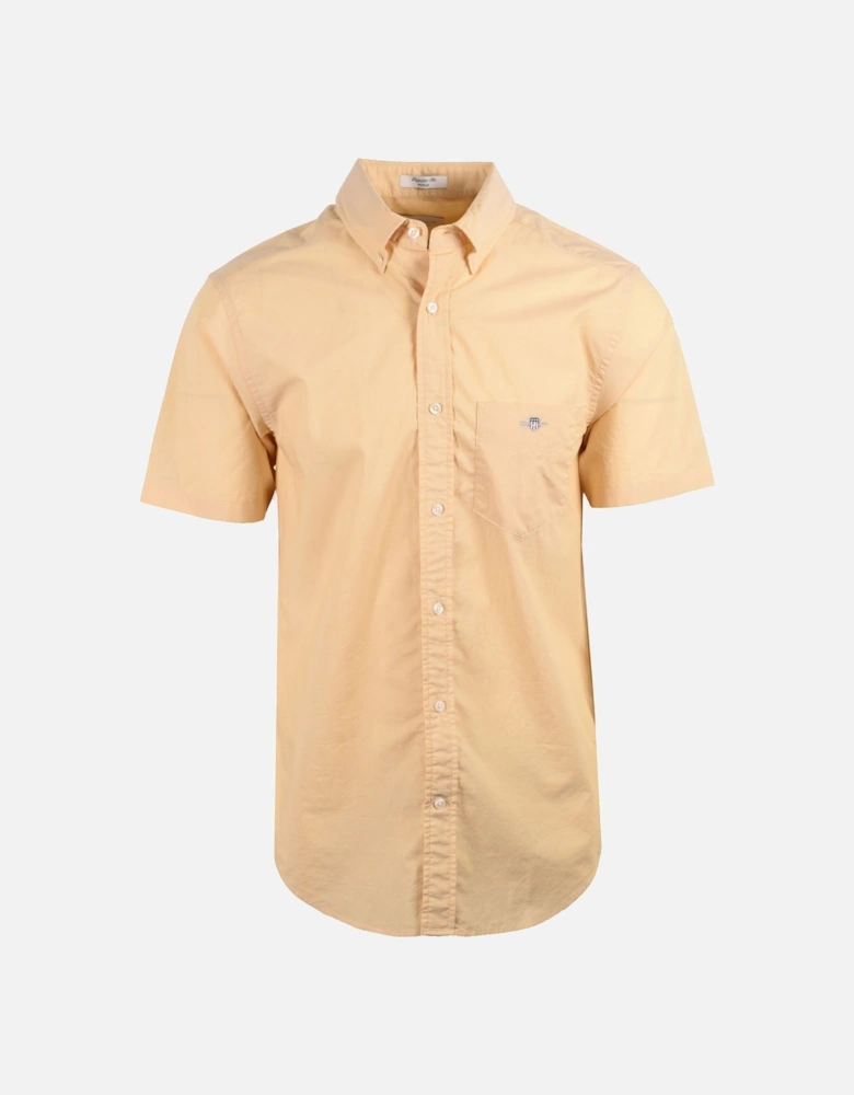 Reg Poplin Short Sleeve Shirt Dusty Yellow