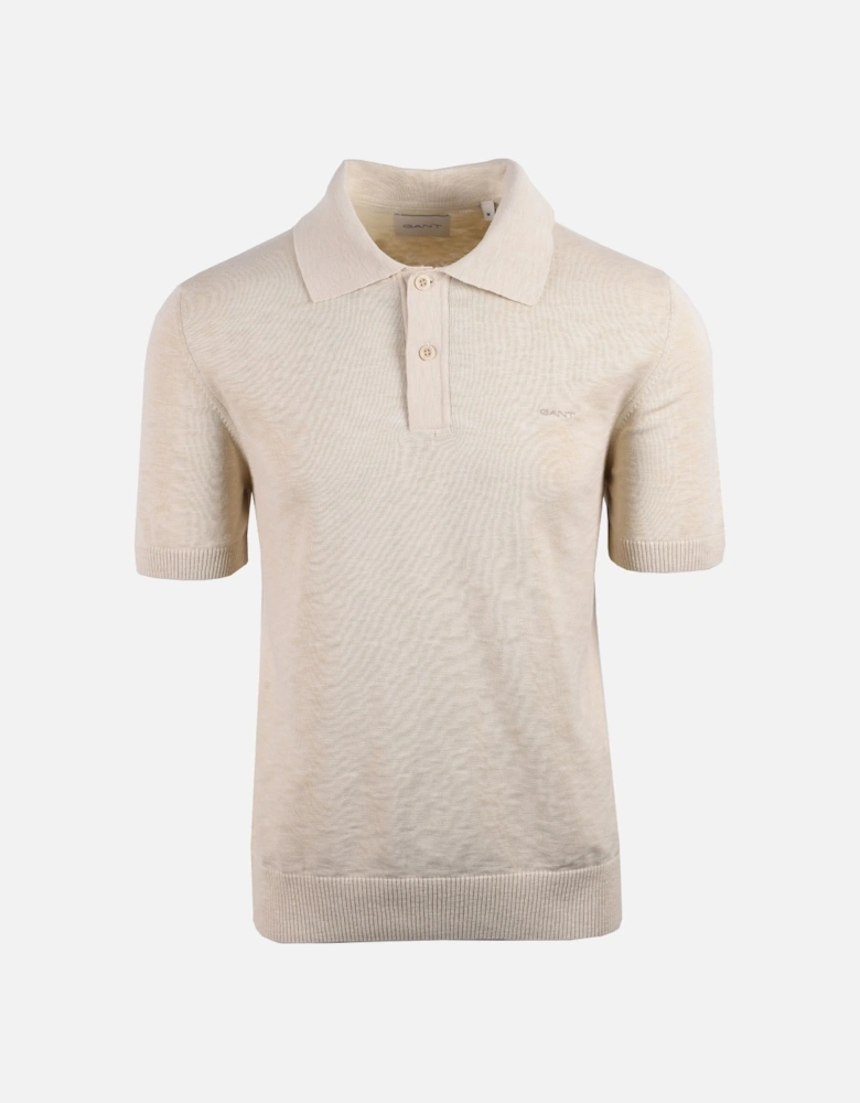 Cotton Flame Short Sleeve Polo Silky Beige