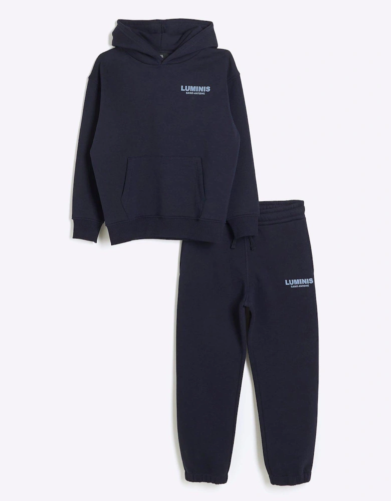 Boys Hoodie And Joggers Set - Navy