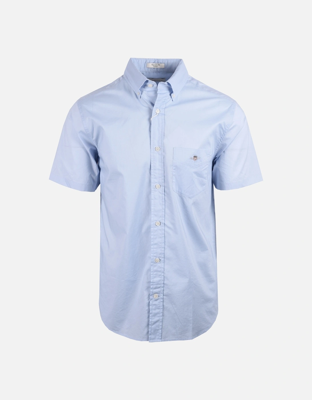 Reg Poplin Short Sleeve Shirt Light Blue, 5 of 4