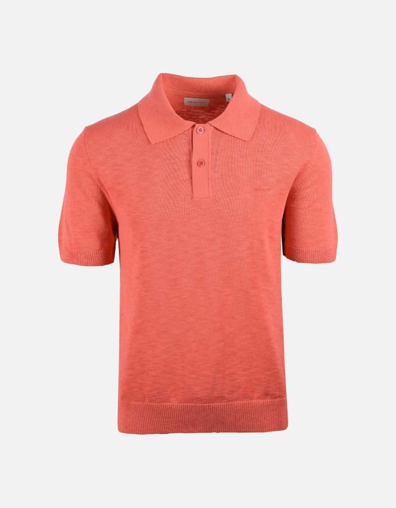 Cotton Flamme Short Sleeve Polo Sunset Pink