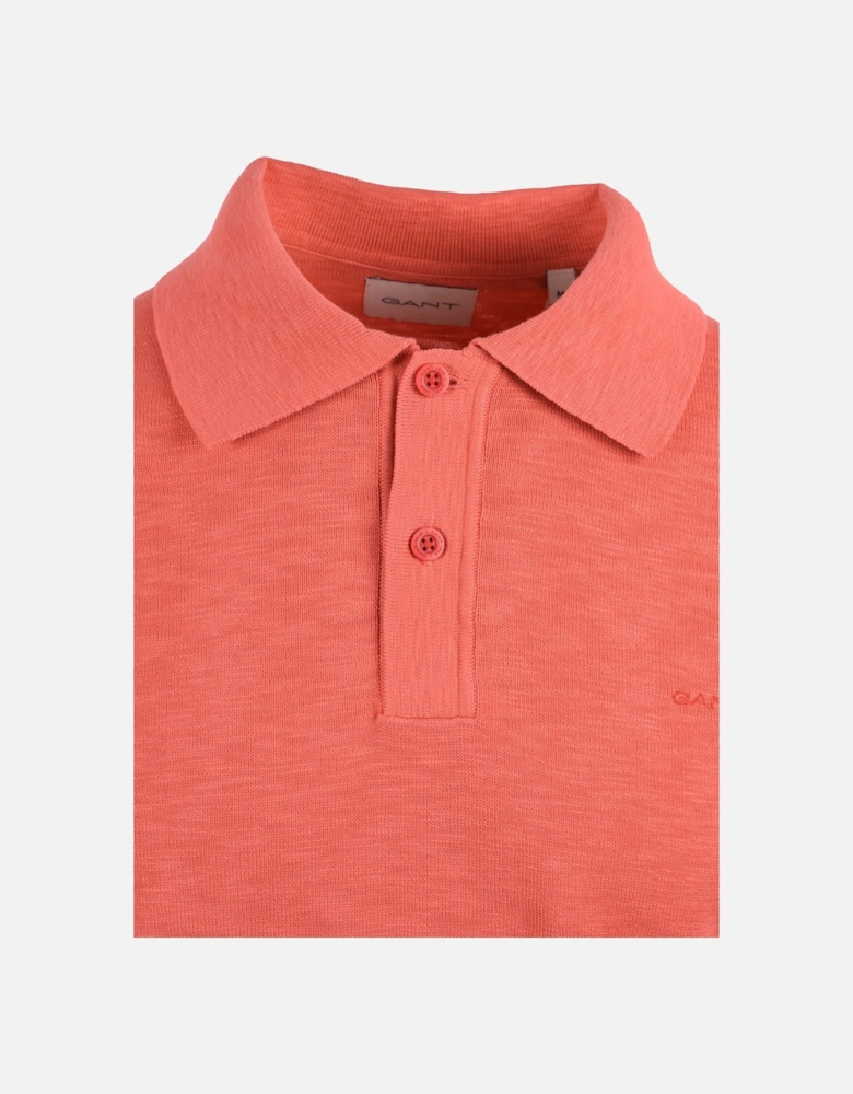 Cotton Flamme Short Sleeve Polo Sunset Pink