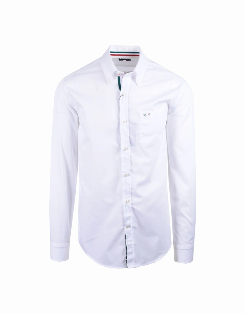 Paul And Shark Button Down Collar Cotton Shirt White