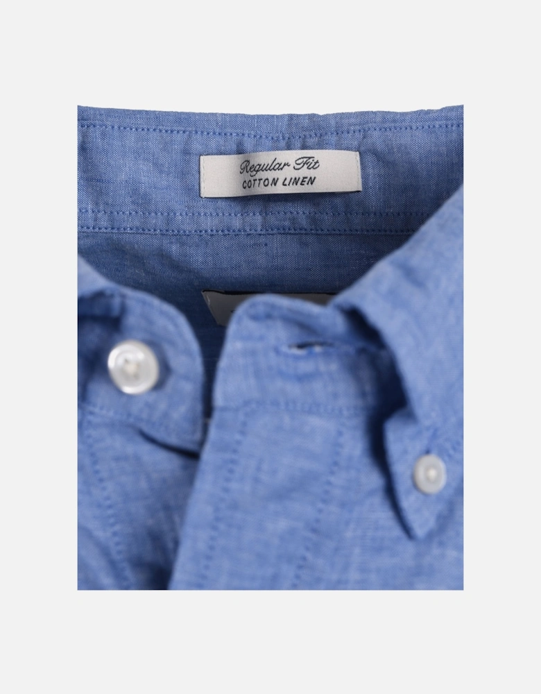 Reg Cotton Linen Long Sleeve Shirt Rich Blue