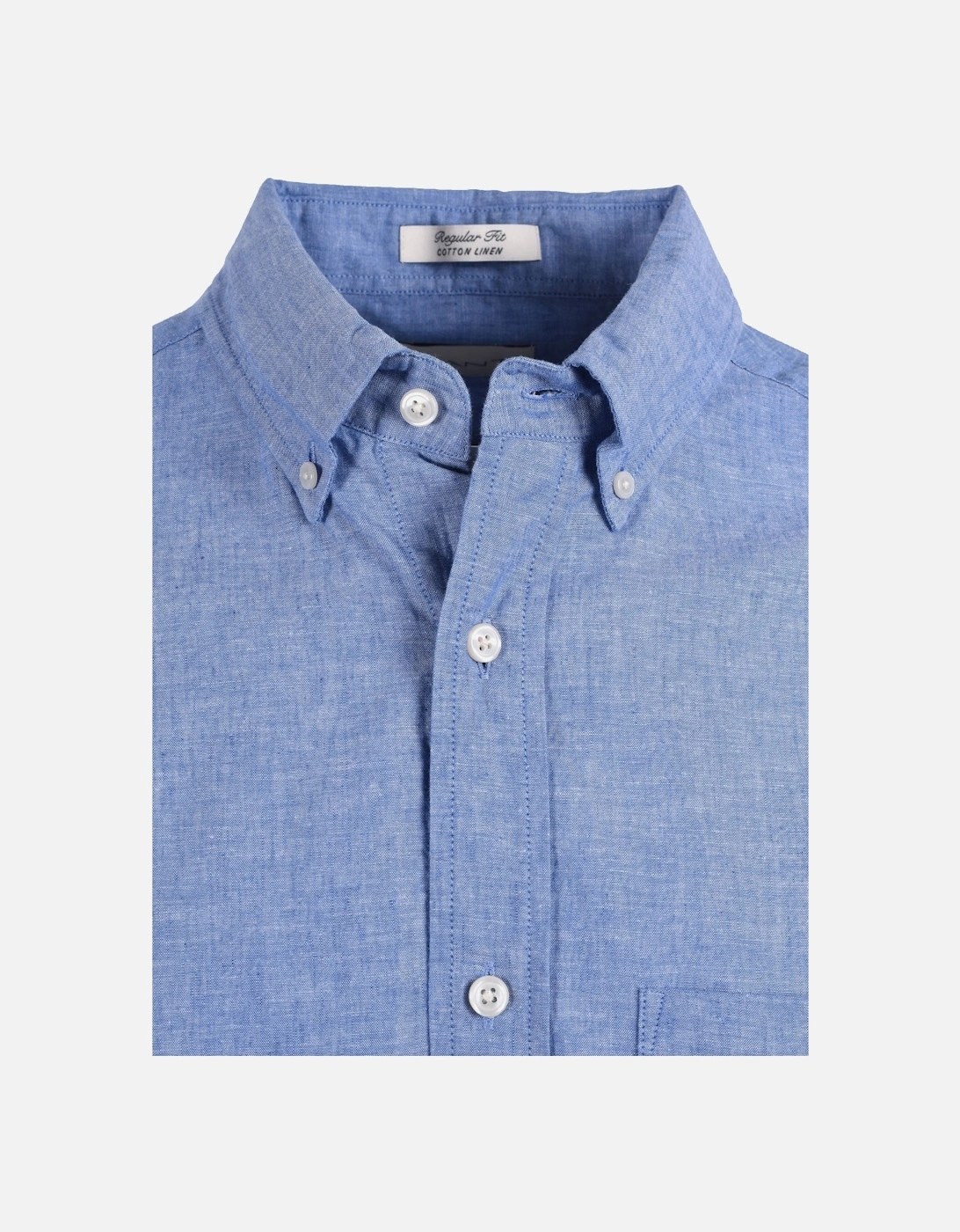 Reg Cotton Linen Long Sleeve Shirt Rich Blue