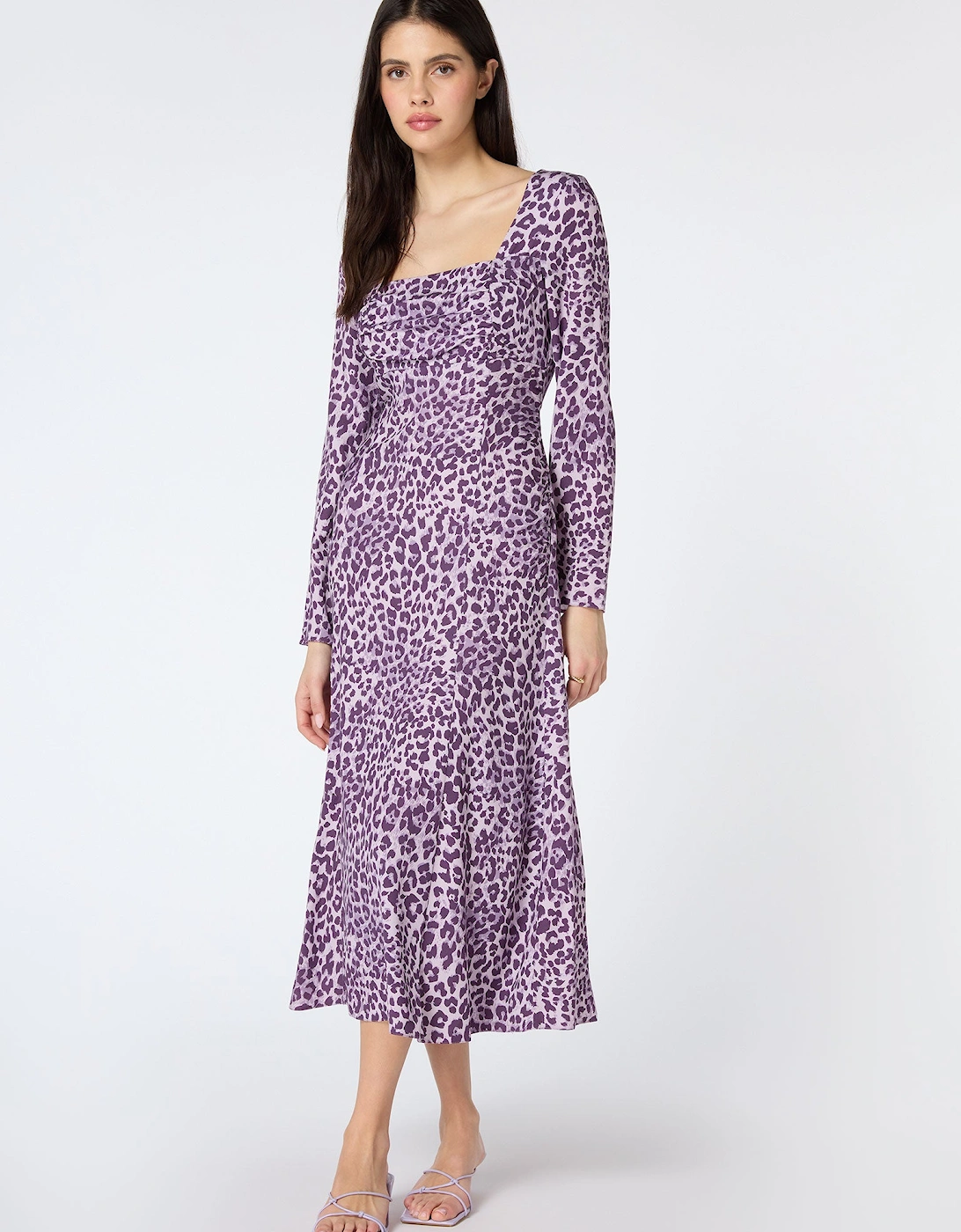 Olenia Dress in Purple Cheetah Print, 6 of 5