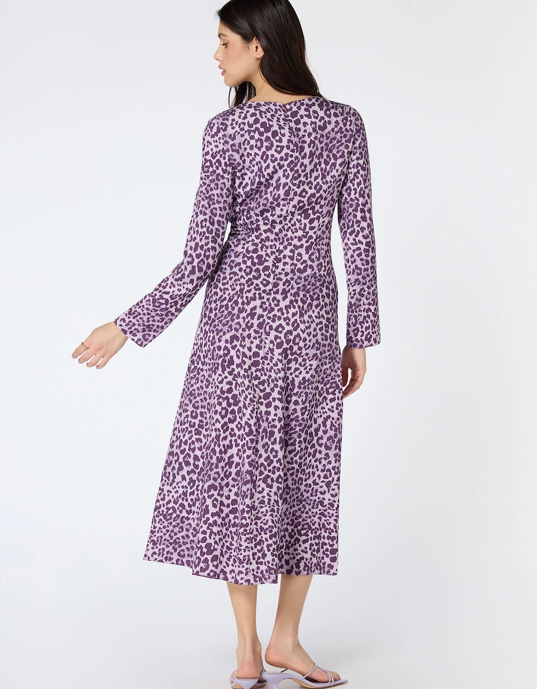 Olenia Dress in Purple Cheetah Print