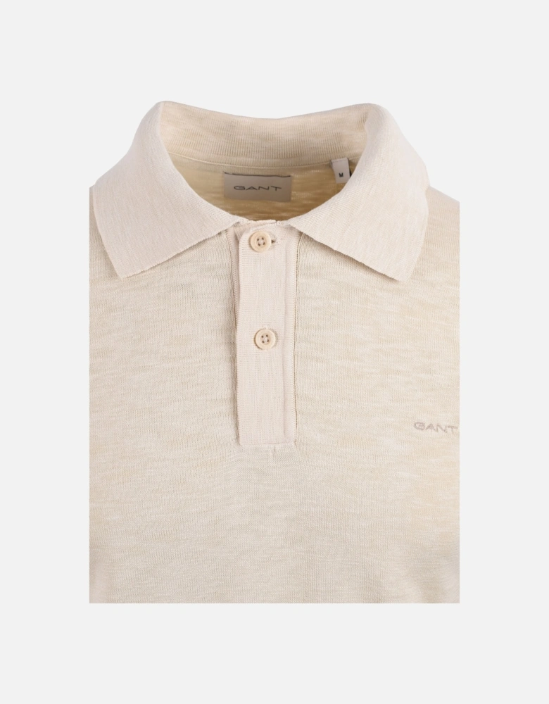 Cotton Flame Short Sleeve Polo Silky Beige