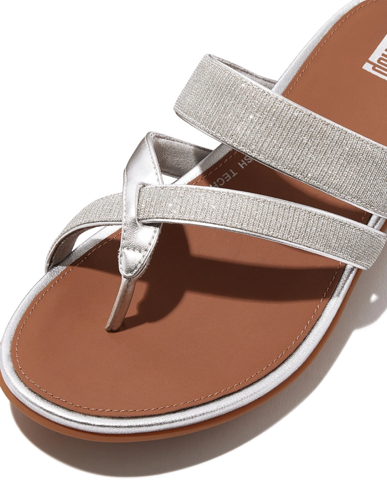 Womens Gracie Shimmerlux Strappy Sandals (Silver)