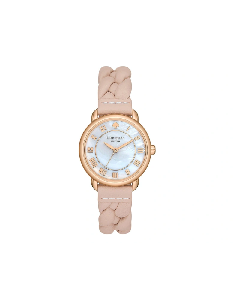 New York lily avenue pink leather watch