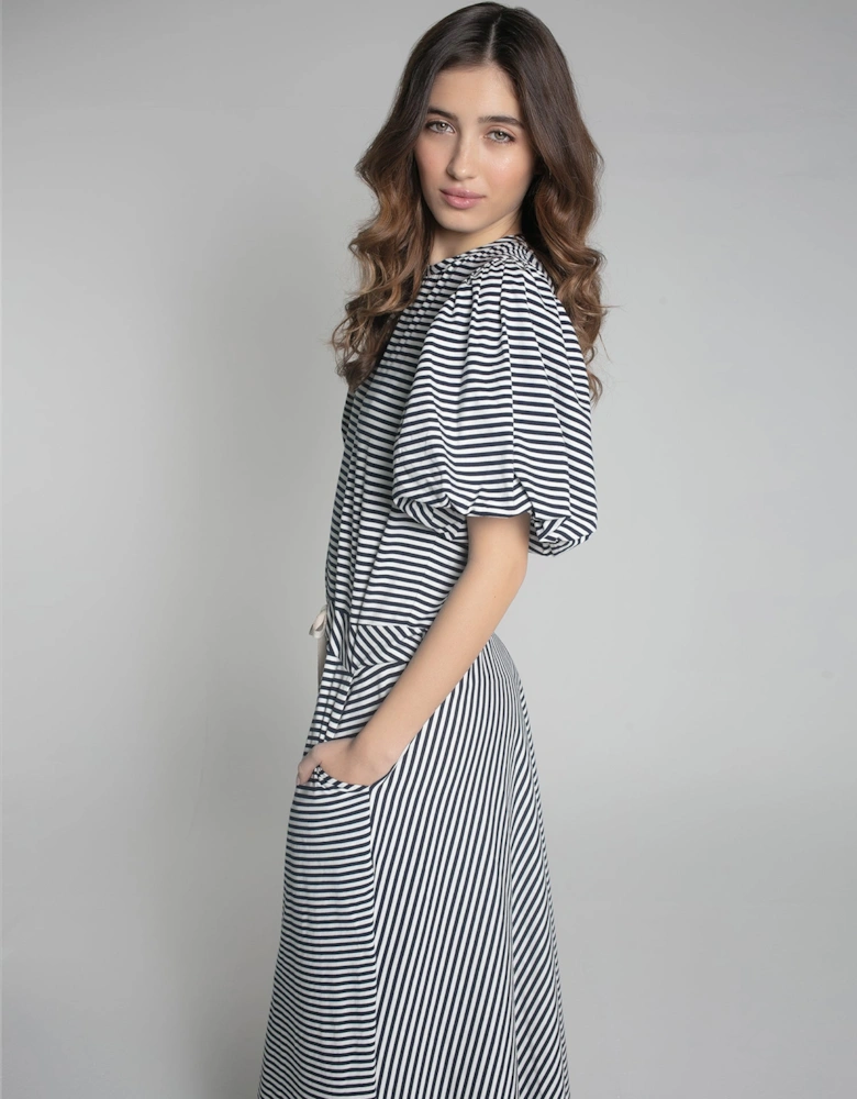 Frith Dress in Navy Mix