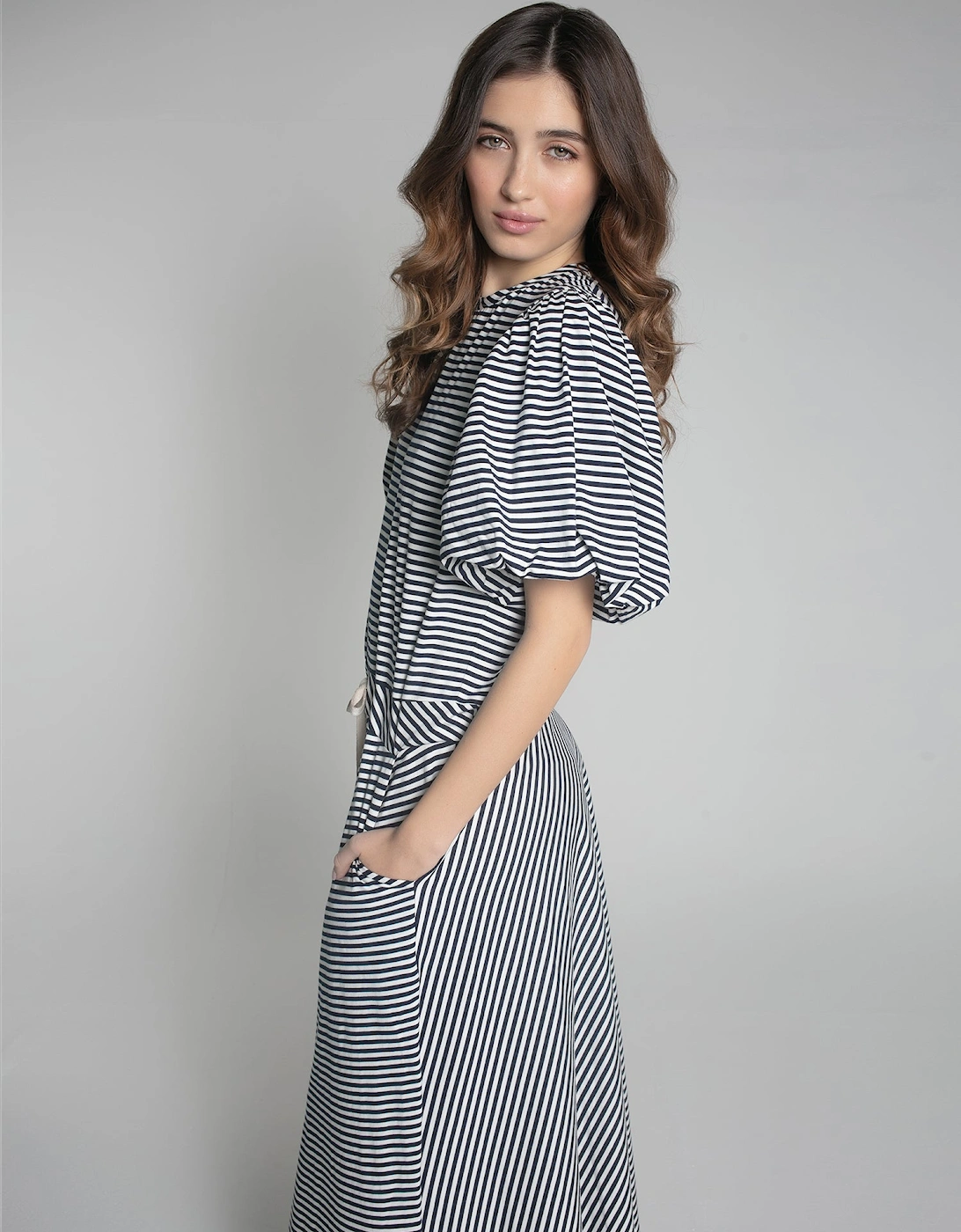 Frith Dress in Navy Mix