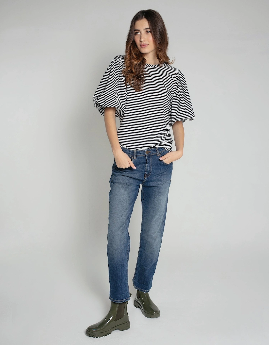 Rhea Top in Navy and White Stripe, 6 of 5
