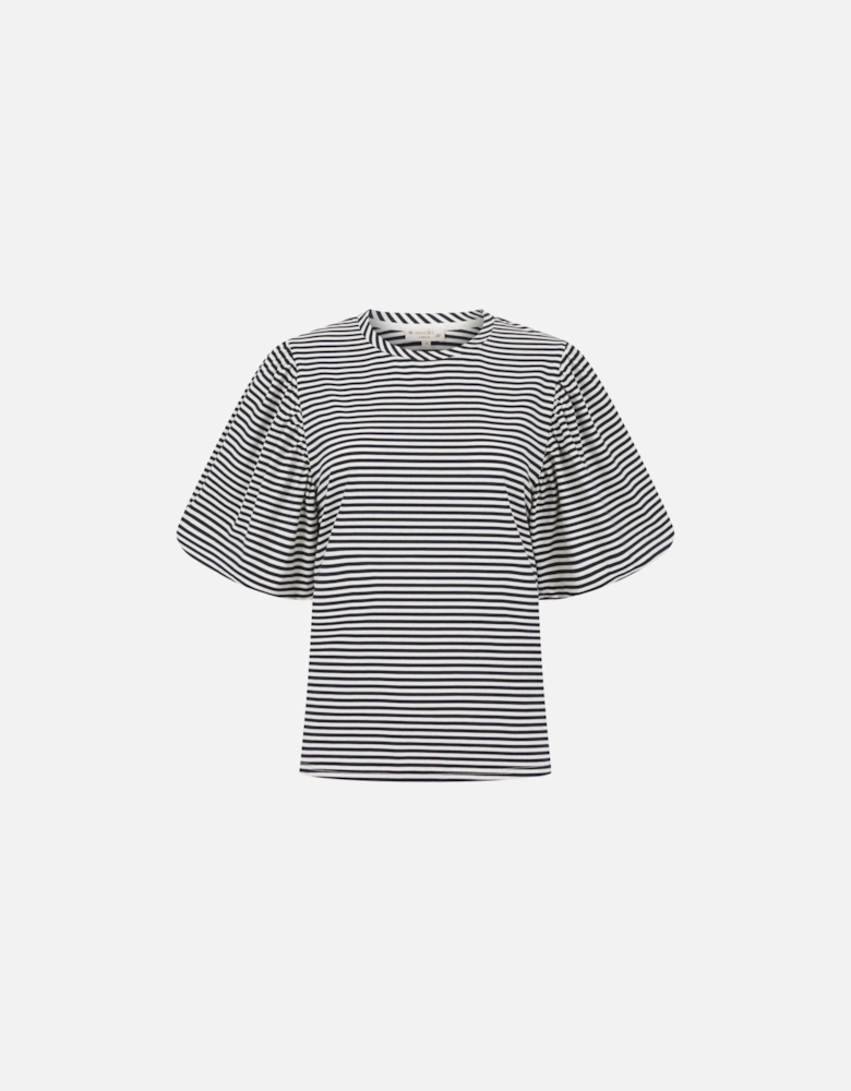 Rhea Top in Navy and White Stripe