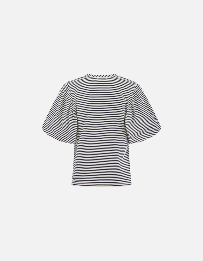 Rhea Top in Navy and White Stripe