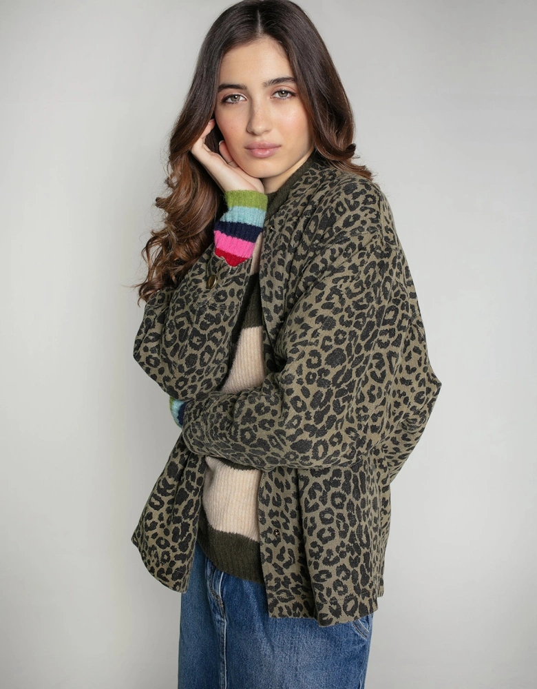 Elliot Jacket in Khaki Leopard print