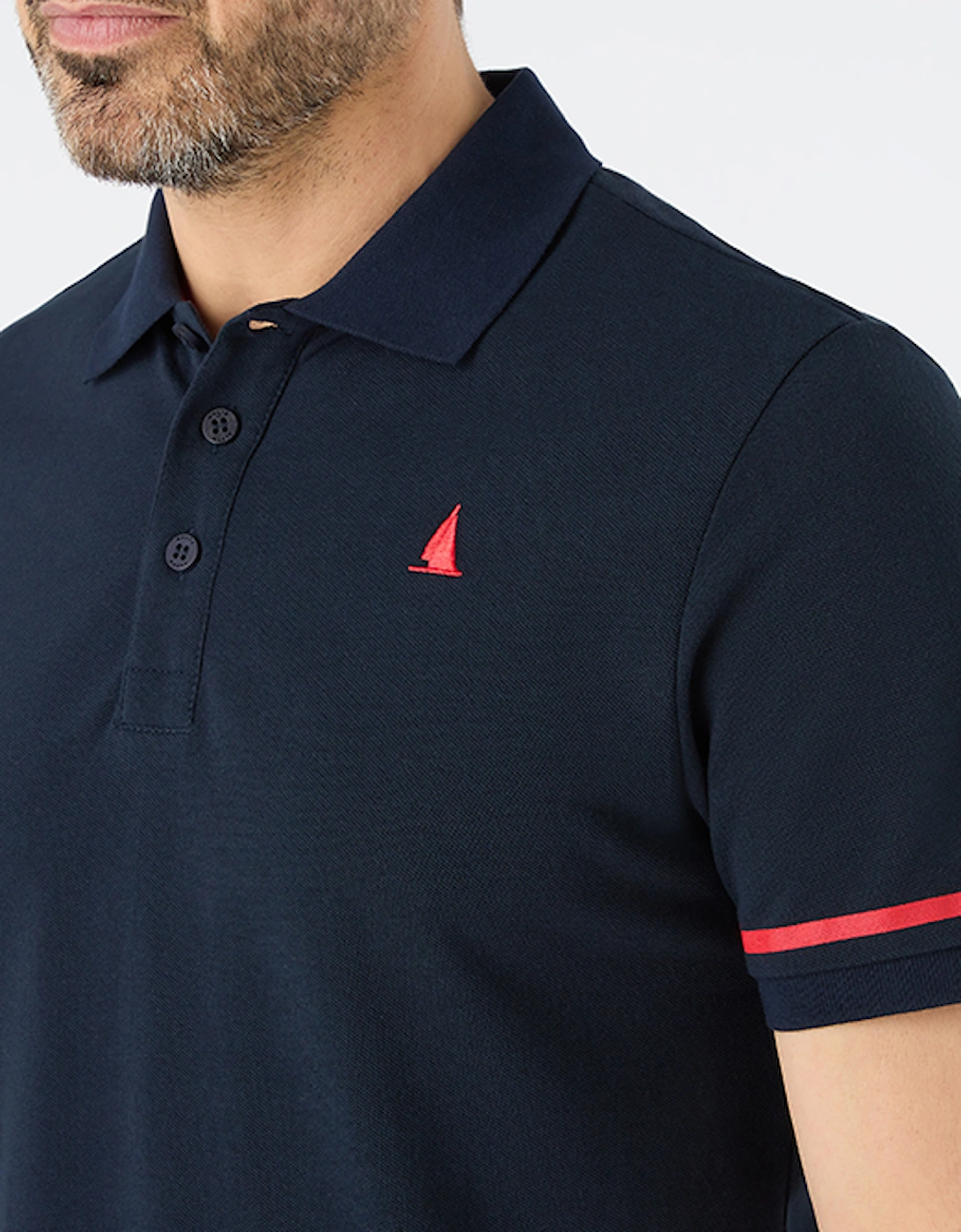 Men's Red Yacht Short Sleeve Polo Navy