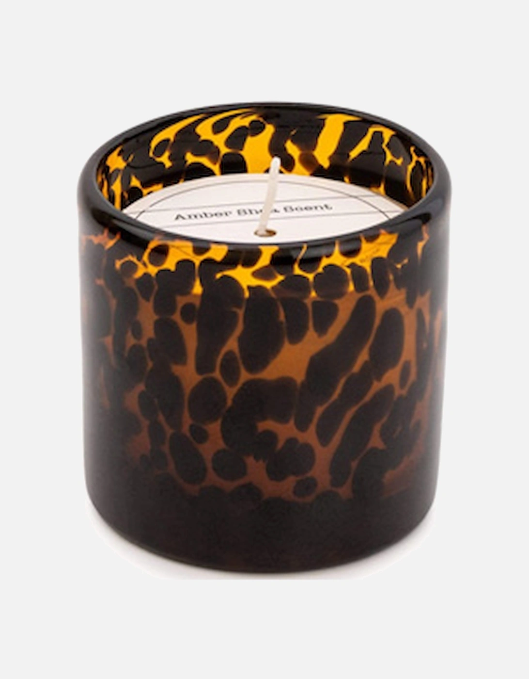 Mottled Amber & Black Glass Wax Filled Pot Candle Amber Shea Scent, 4 of 3