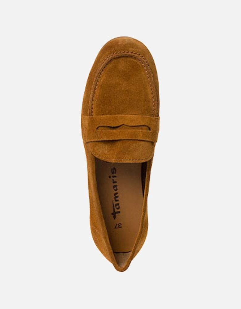 Womens Leather Slip On Shoe Cognac