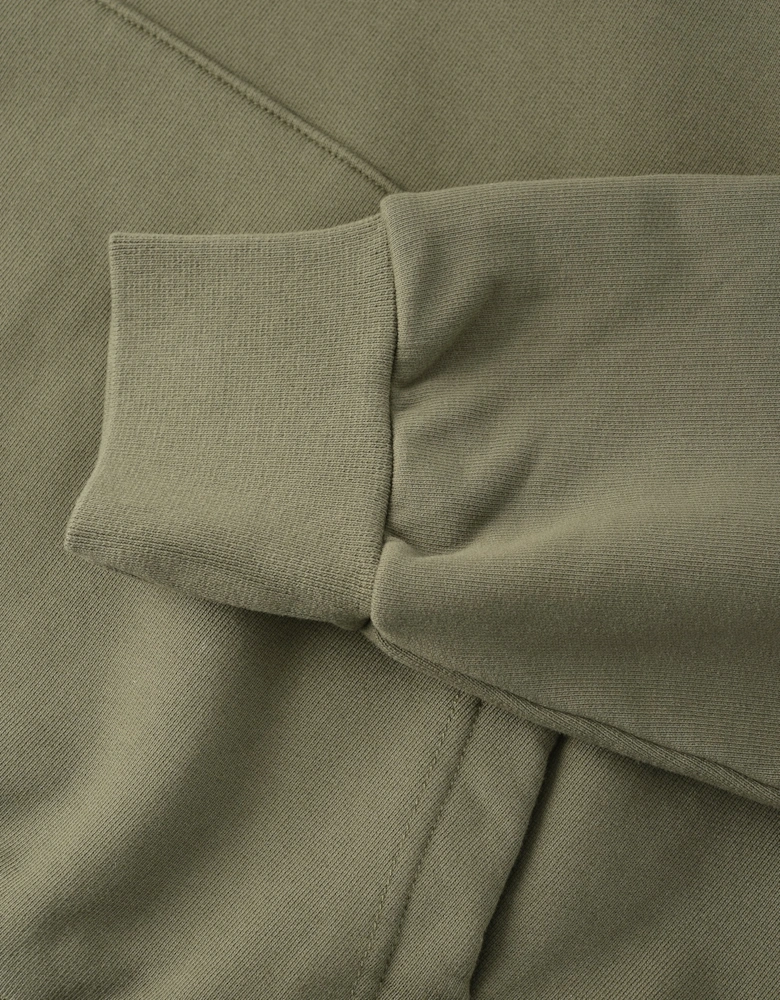Overfit Cotton Hooded Top Khaki