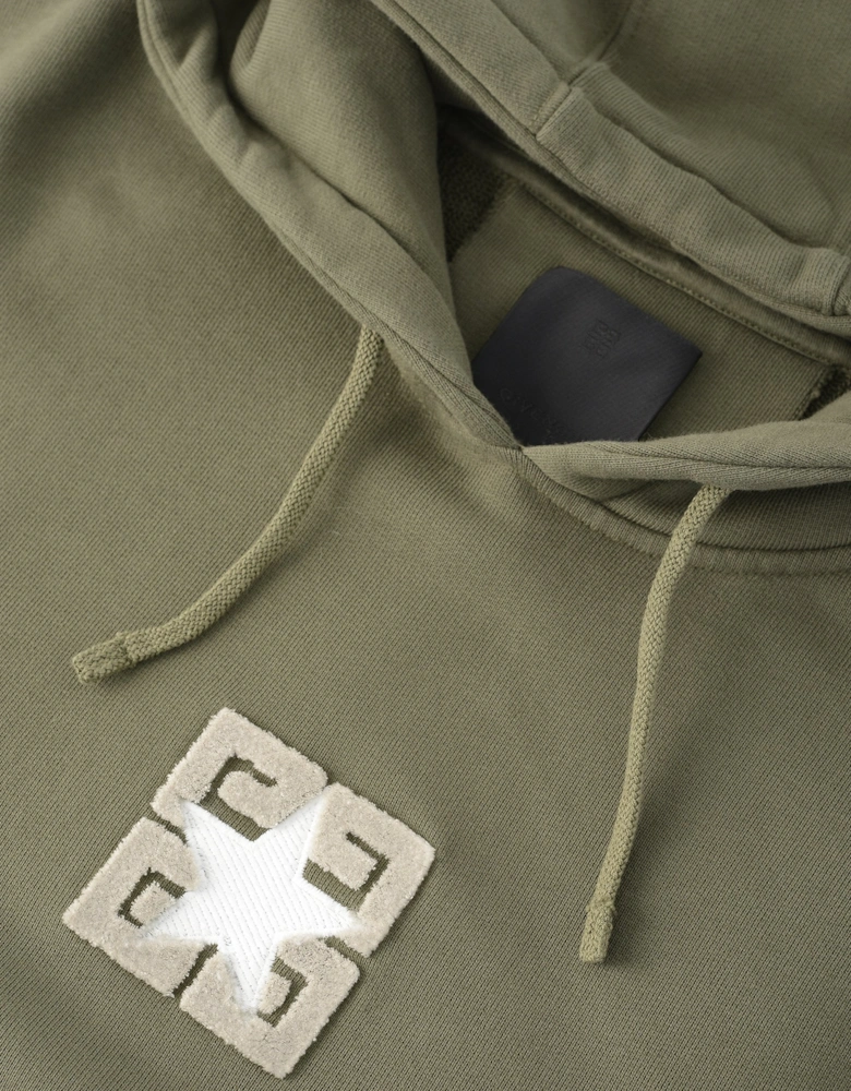 Overfit Cotton Hooded Top Khaki