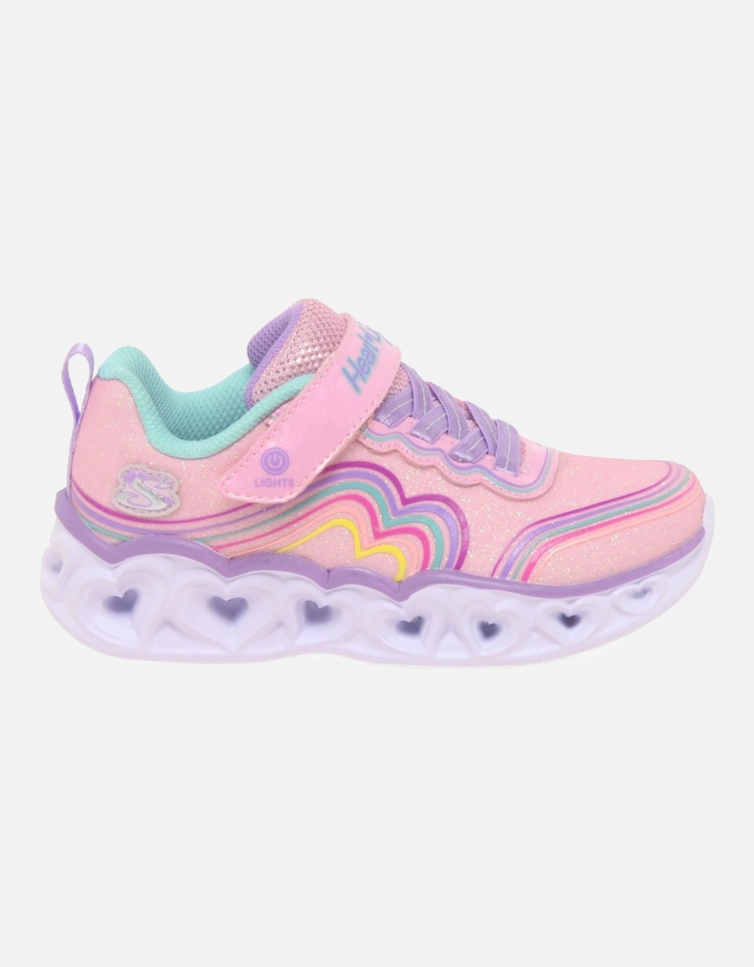 Heart Lights Retro Girls Trainers