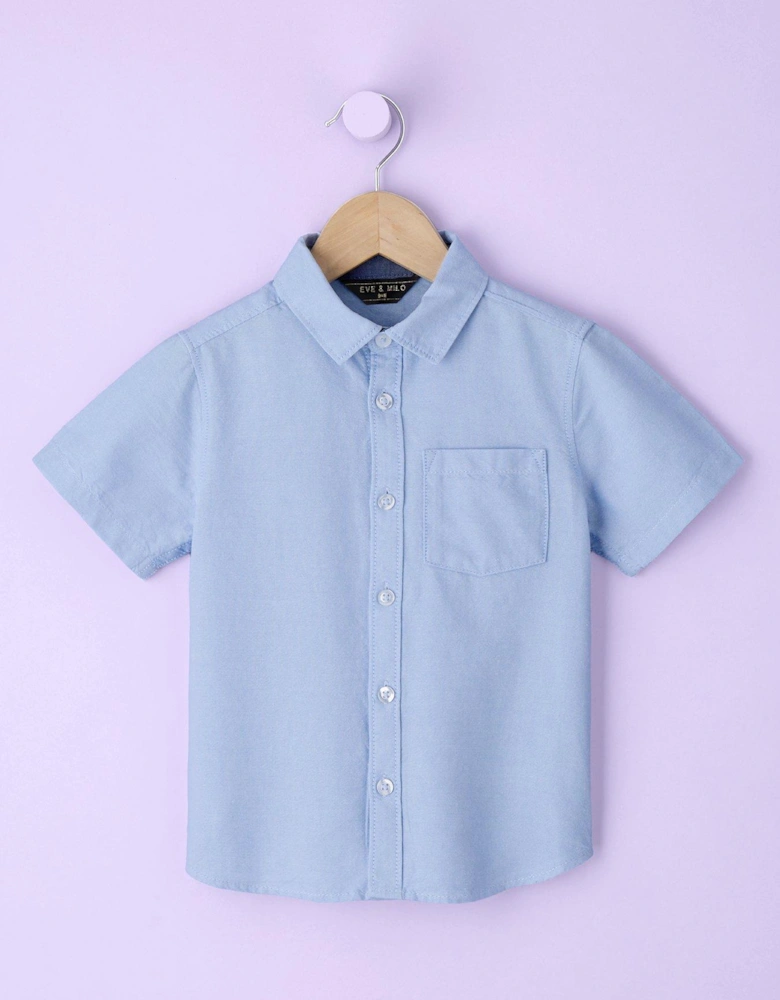 Boys Short Sleeve Oxford Shirt - Blue