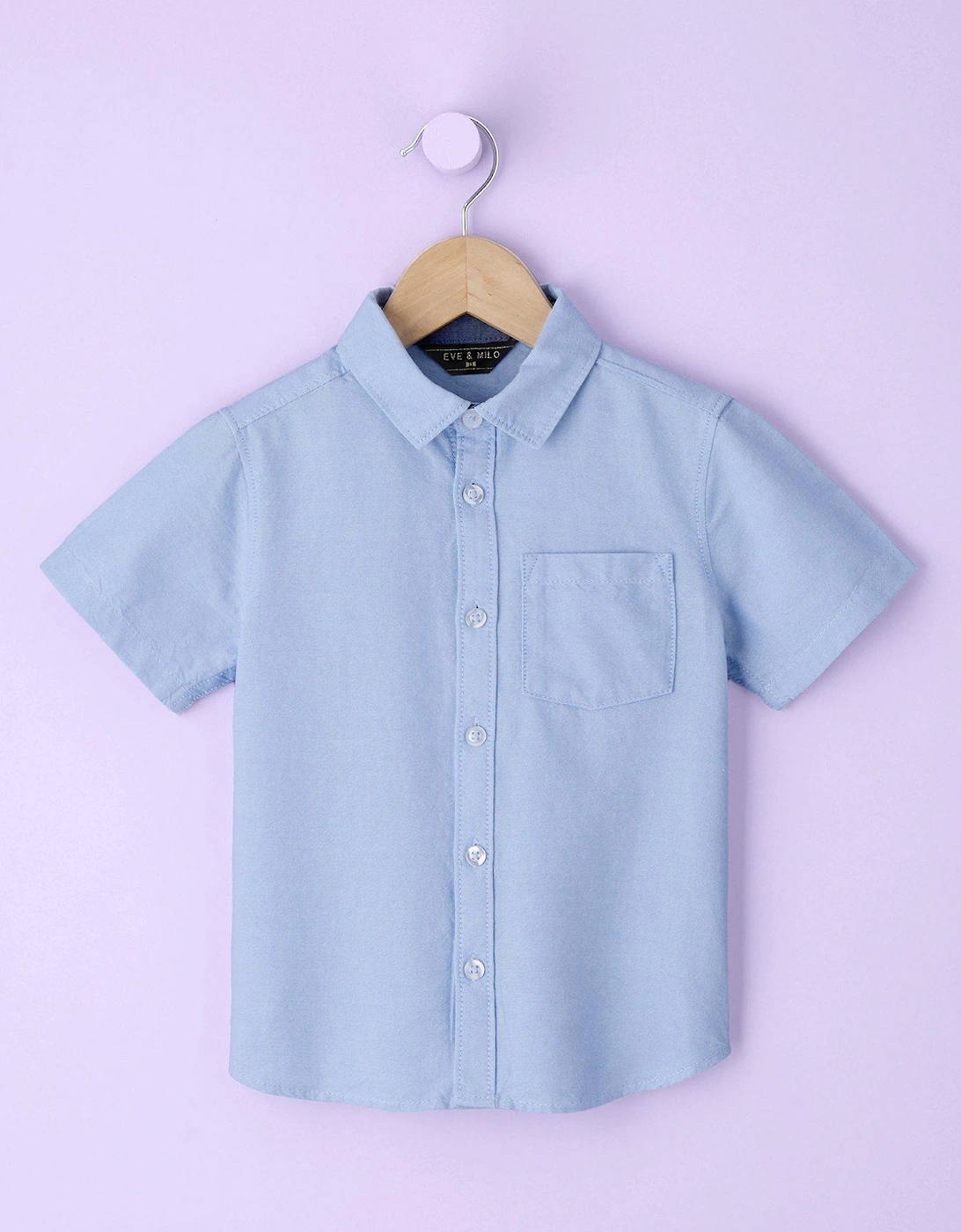 Boys Short Sleeve Oxford Shirt - Blue, 5 of 4