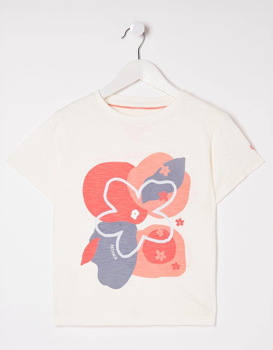 Girls Abstract Floral Tshirt - Natural White, 5 of 4