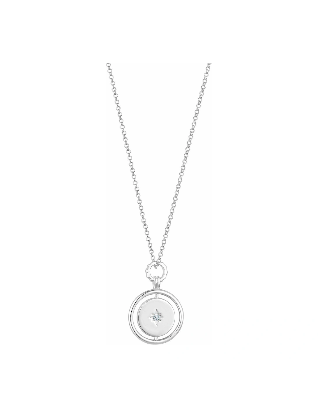 Sterling Silver 925 Star Coin Pendant Necklace, 2 of 1