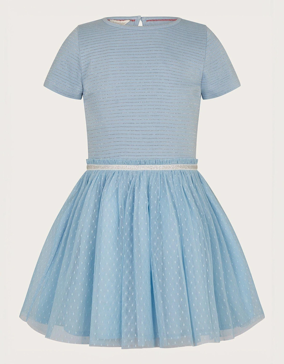 Girls Disco Stripe Dobby Dress - Blue, 2 of 1