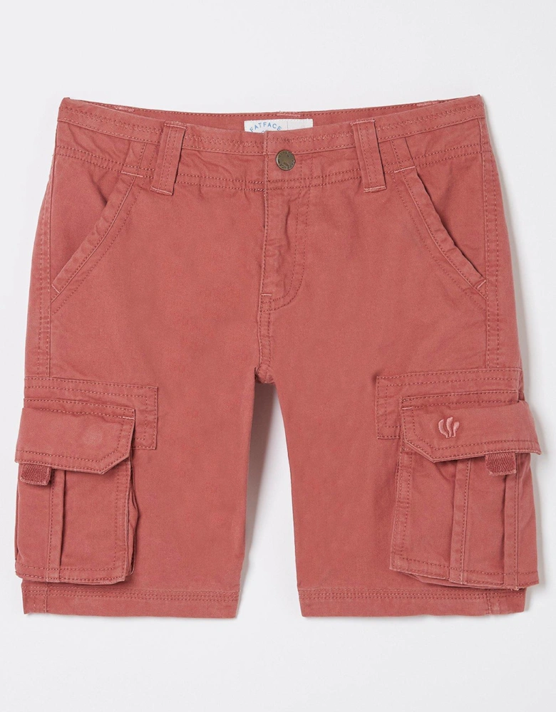FatFace Boys Lulworth Cargo Shorts - Rust Red