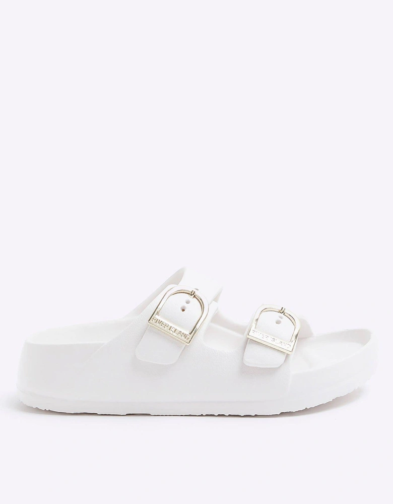 Girls Buckle Sandals - White