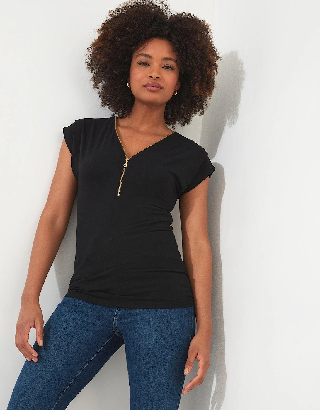 Zip It Up Jersey Top - Black, 2 of 1