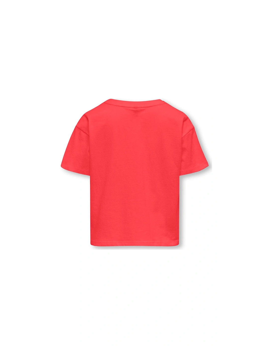 Girls Heart Print Short Sleeve Tshirt - Cayenne Silver