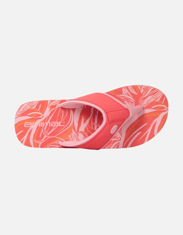 Womens/Ladies Swish Leaf Print Recycled Flip Flops