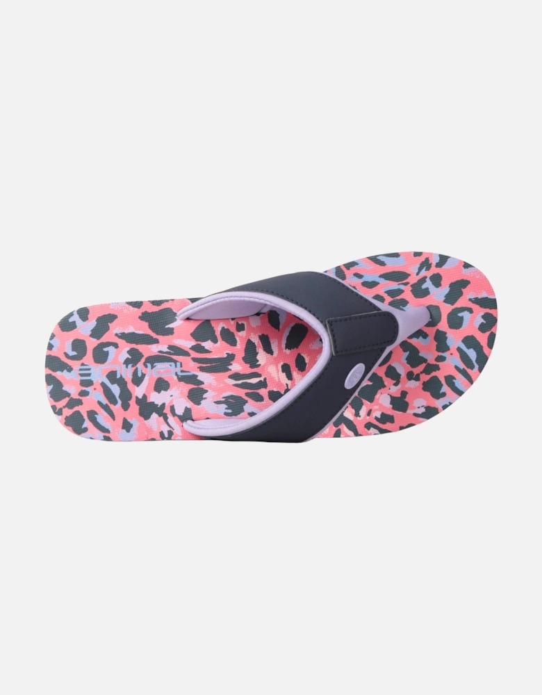 Womens/Ladies Swish Leopard Print Recycled Flip Flops