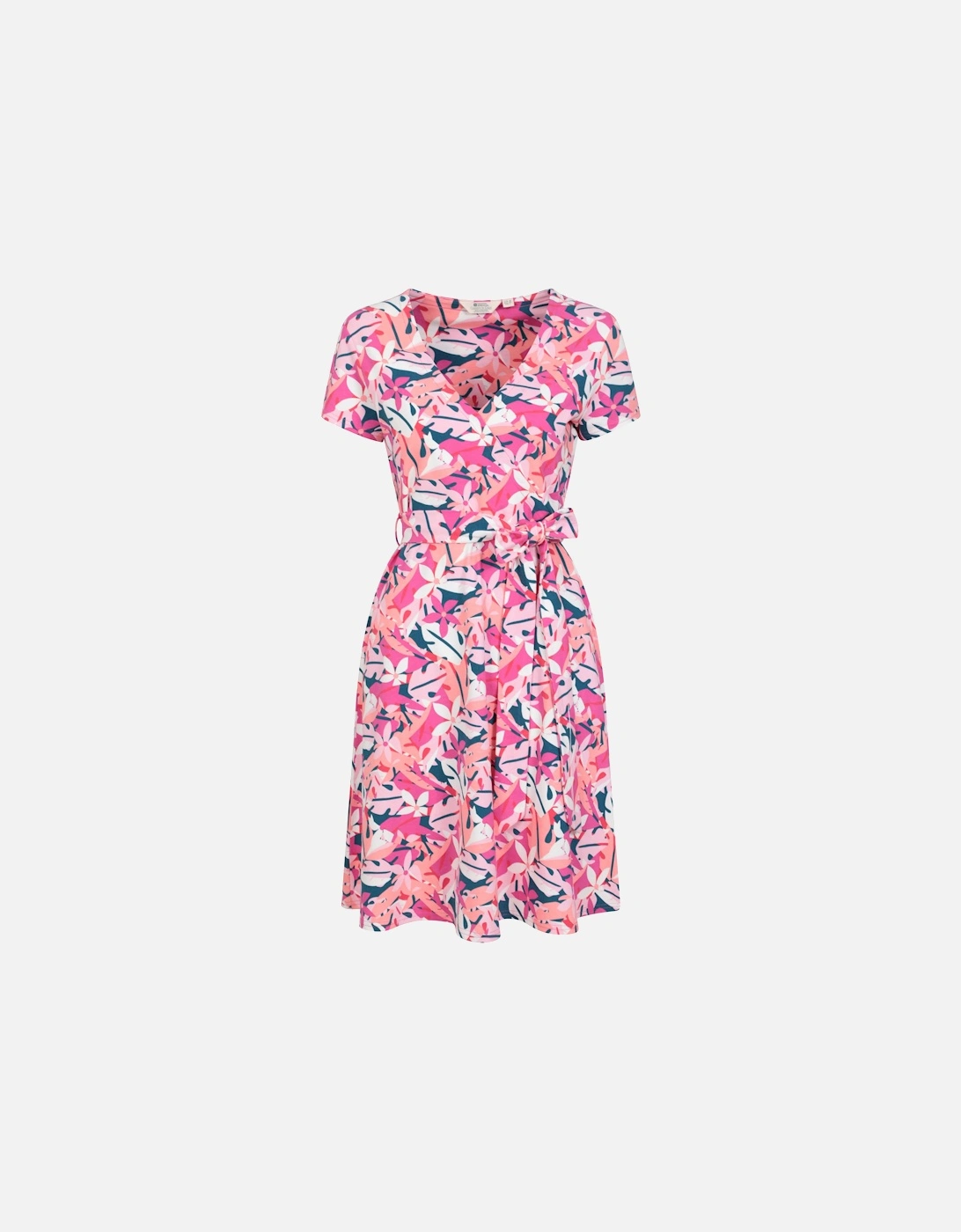Womens/Ladies Santorini Leaf Print Jersey Wrap Dress, 5 of 4
