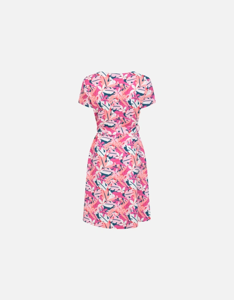 Womens/Ladies Santorini Leaf Print Jersey Wrap Dress