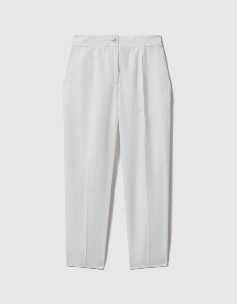 Tencel-Linen Tapered Suit Trousers