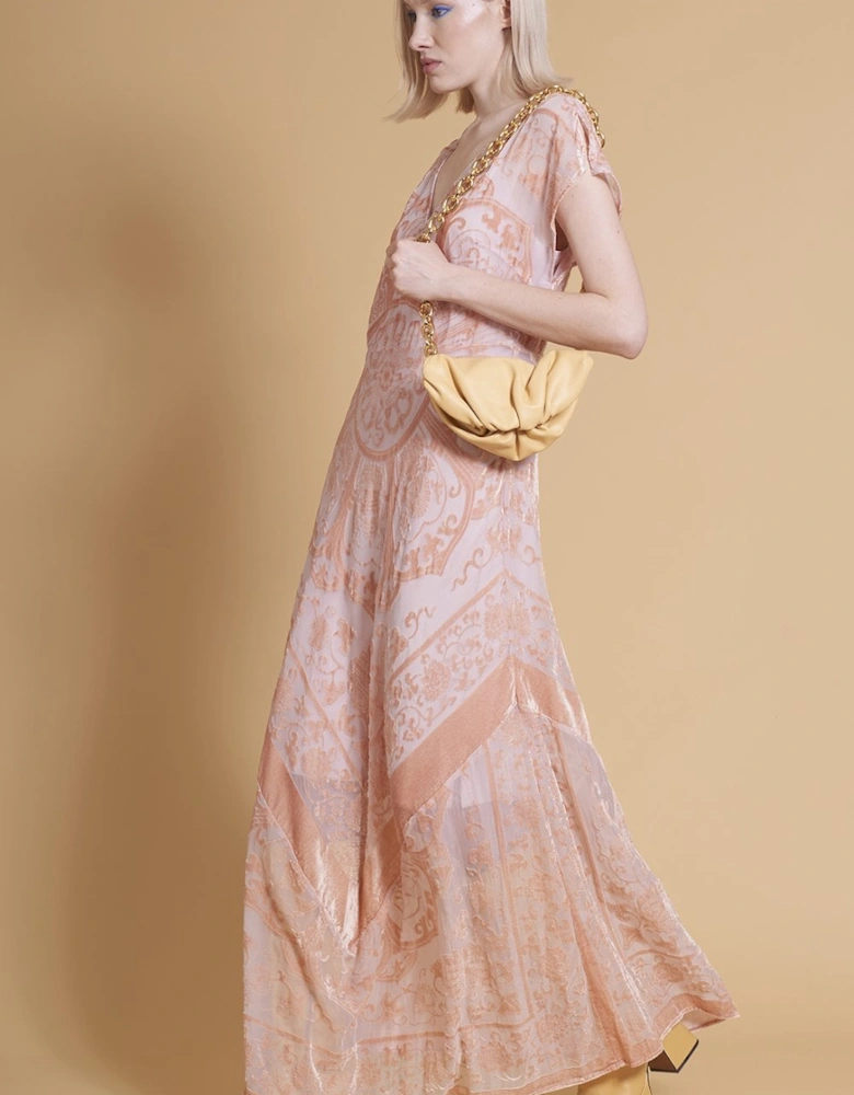 Pink Silk Devore Dress