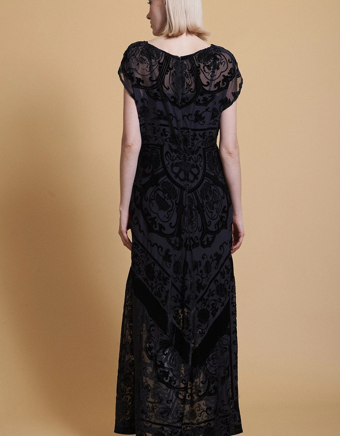 Black Silk Devore Dress