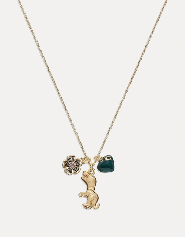 Women's Rexy Heart Charm Pendant Necklace - Gold/Green - - Home - Brands - - Women's Rexy Heart Charm Pendant Necklace - Gold/Green